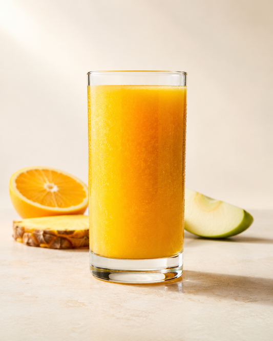 jus de fruit frais dans un brunch à la réunion